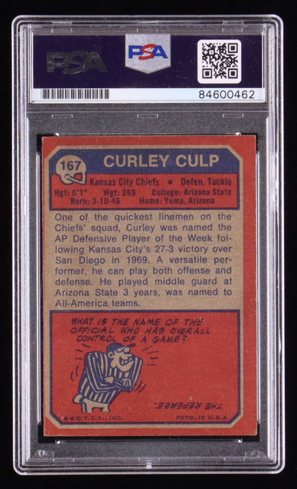 Curley Culp Signed 1973 Topps #167 Inscribed "HOF 13" (PSA) - Rookie Card