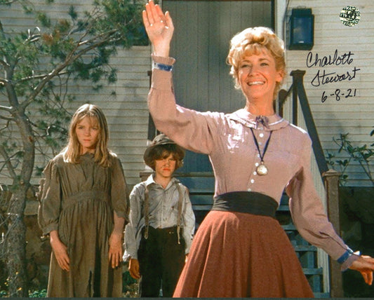 Charlotte Stewart Signed (Wizard World) "Little House on the Prairie" 8x10 Photo Inscribed "6-8-21" - Miss Beadle