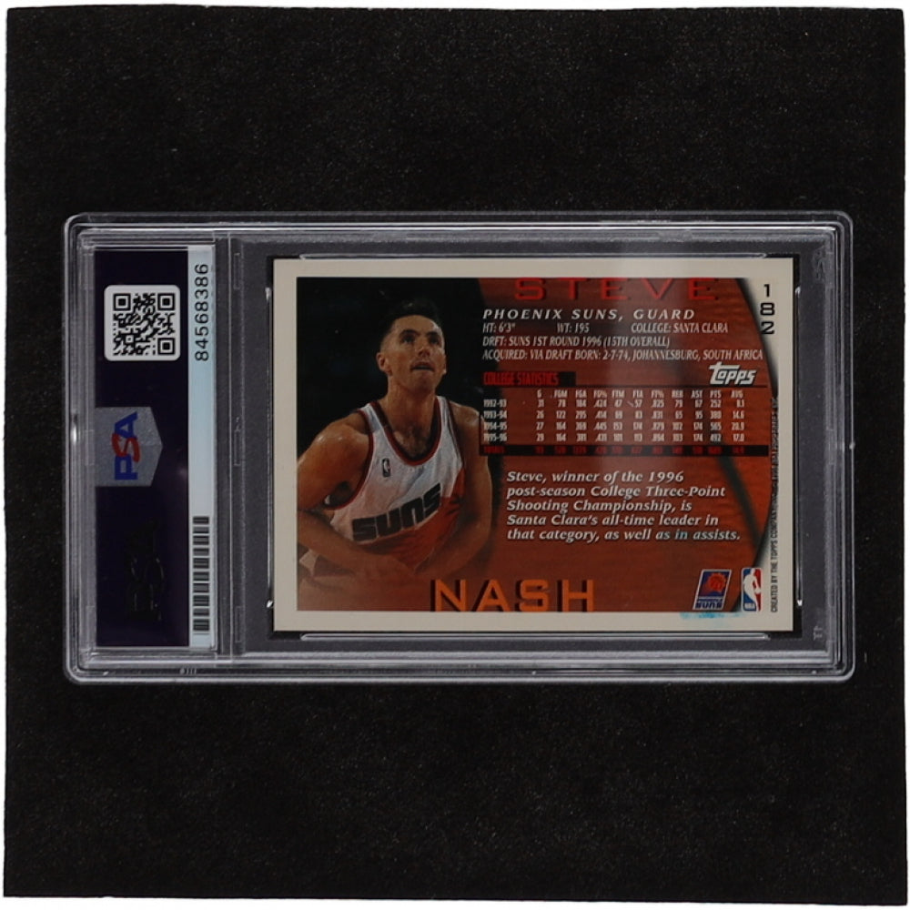 Steve Nash Signed 1996-97 Topps #182 - Autograph Graded PSA 10 - Rookie Card