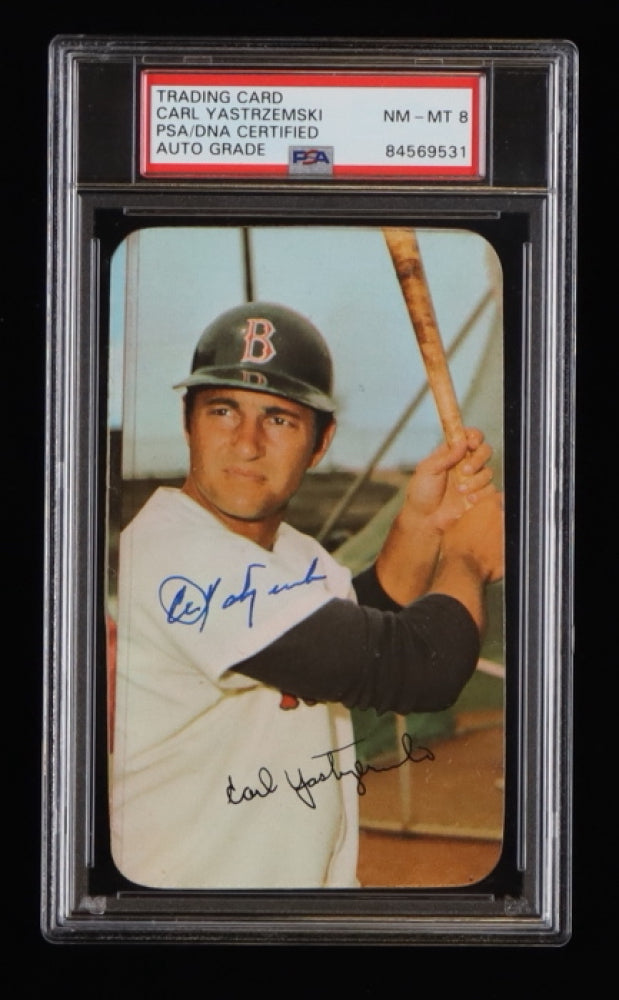 Carl Yastrzemski Signed 1971 Topps Super #49 - Autograph Graded PSA 8