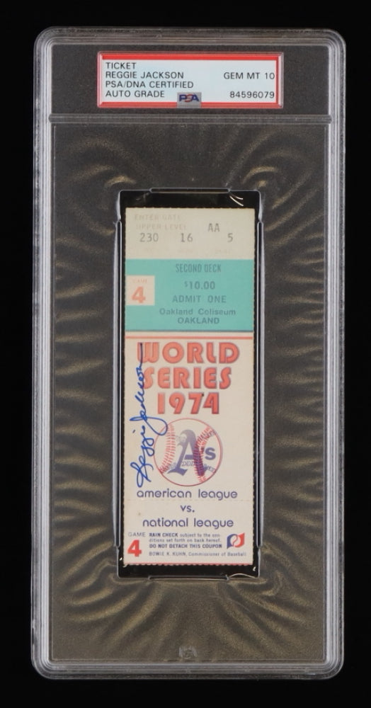 Reggie Jackson Signed 1978 World Series Game 4 Ticket - Autograph Graded PSA 10