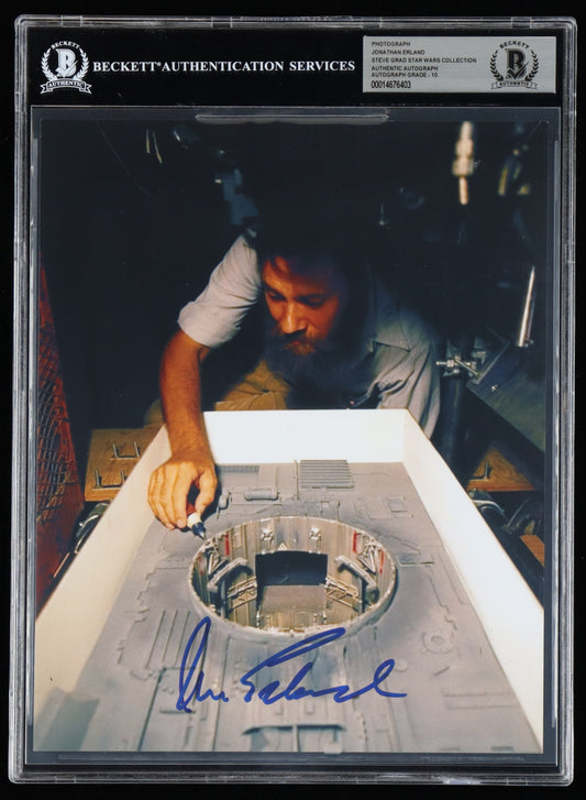 Jonathan Erland Signed (BGS) 8x10 Photo - Star Wars Model Builder - Autograph Graded (BGS) 10