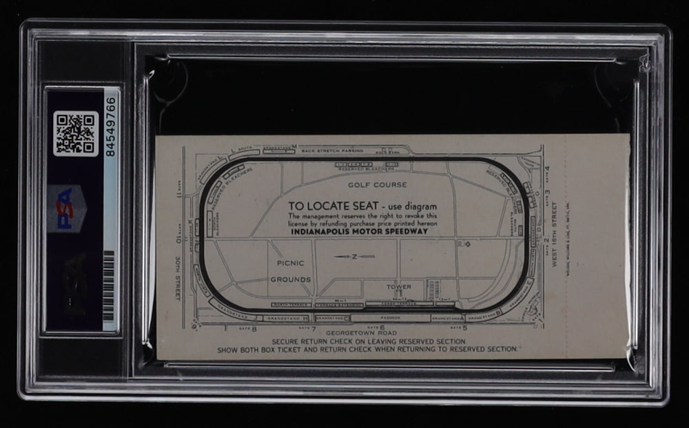 Mario Andretti Signed 1970 500 Mile International (Indy 500) Sweepstakes Ticket (PSA)