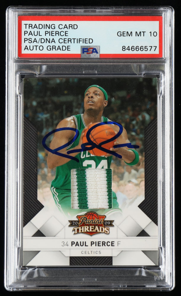 Paul Pierce Signed 2009-10 Panini Threads Century Proof Platinum #30 Serially Numbered #18 / 25 - Autograph Graded (PSA) 10