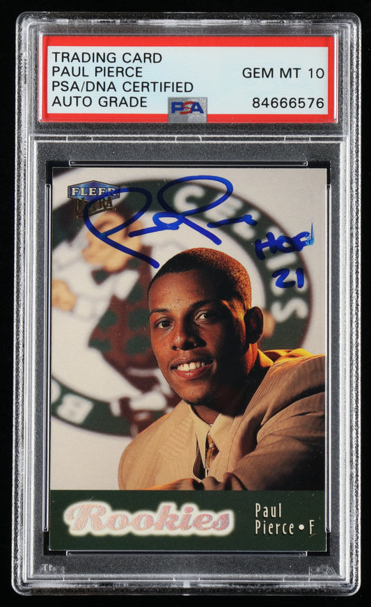 Paul Pierce Signed 1998-99 Ultra #108 RC Inscribed "HOF 21" - Autograph Graded (PSA) 10 - Rookie Card