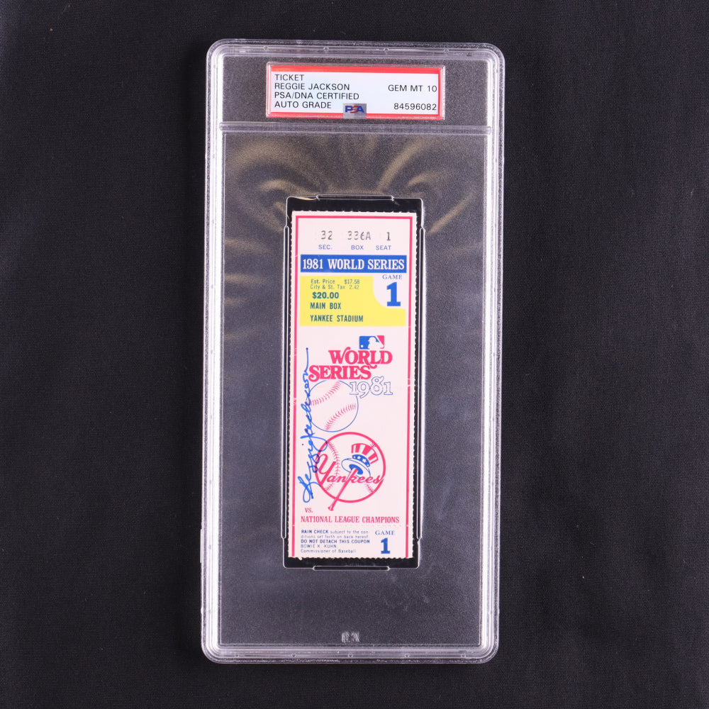 Reggie Jackson Signed 1981 World Series Ticket Stub (PSA 10)