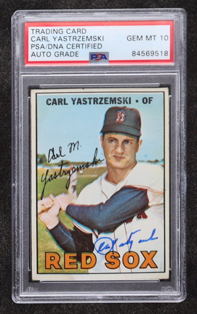 Carl Yastrzemski Signed 1967 Topps #355  -  Autograph Graded PSA 10