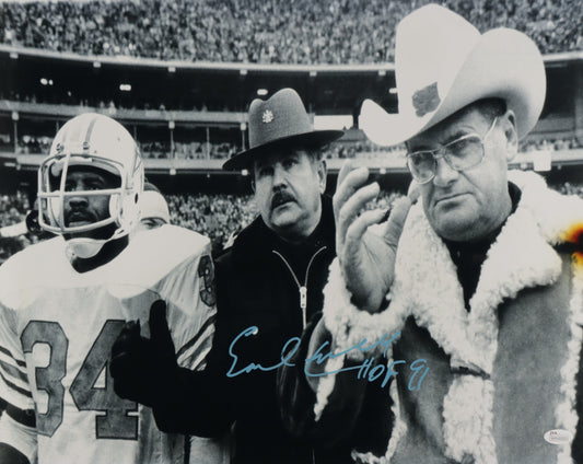 Earl Campbell Signed (JSA) Oilers 16x20 Photo Inscribed "HOF 91"