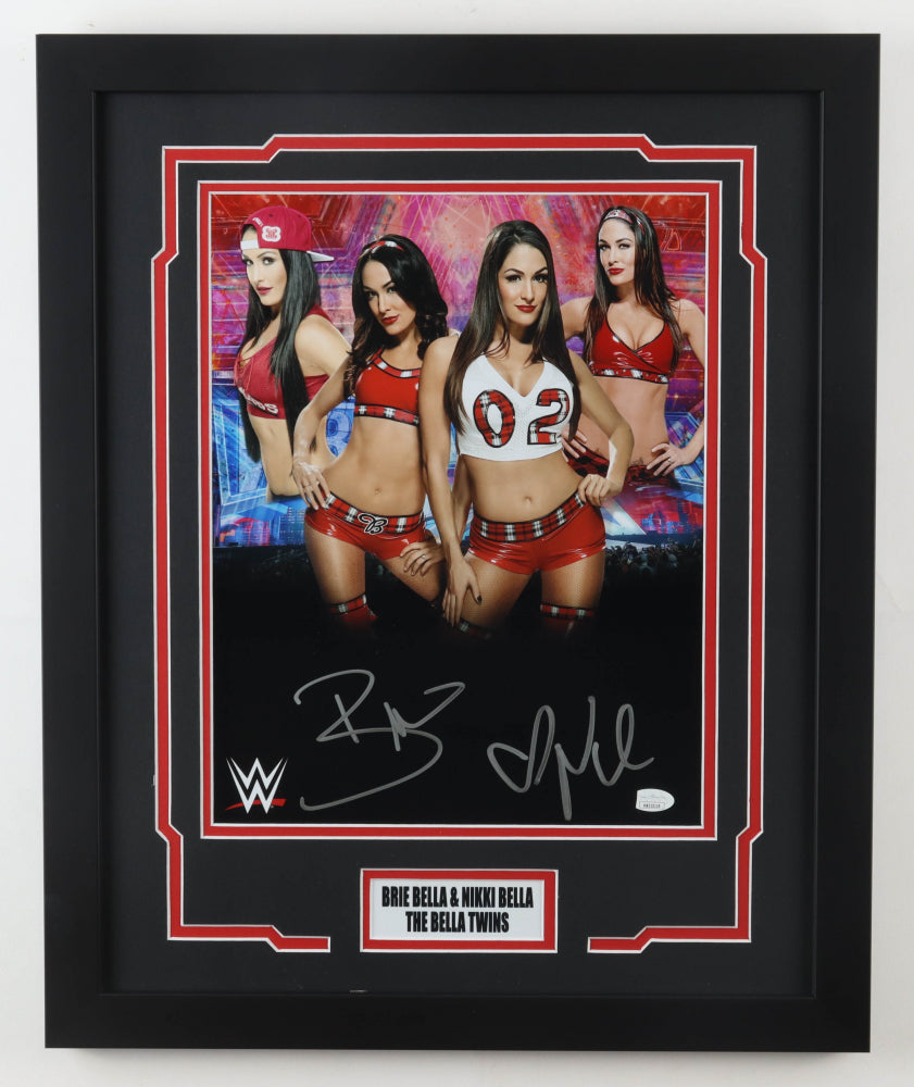 Brie Bella & Nikki Bella Signed WWE Custom Framed Photo (JSA)