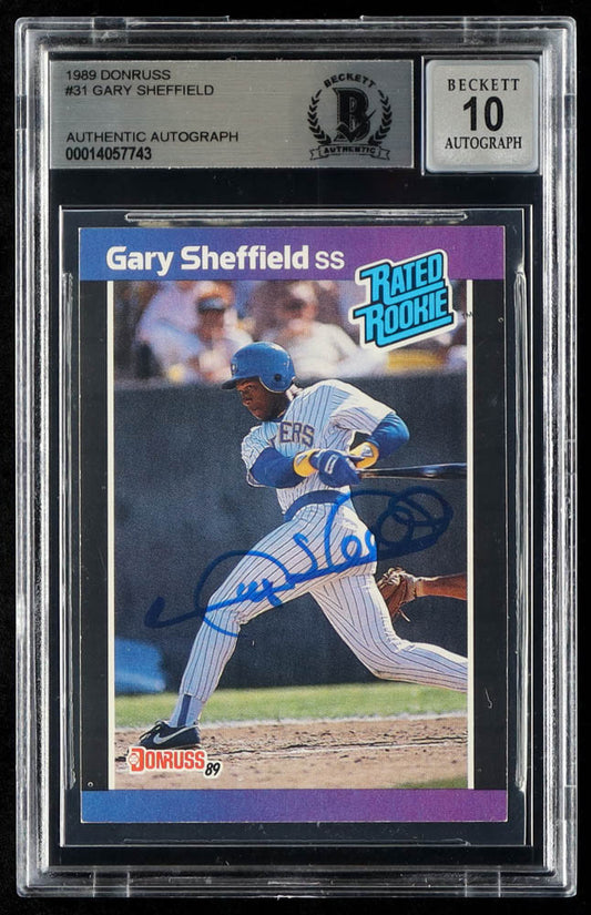 Gary Sheffield Signed 1989 Donruss #31 RR - Autograph Graded Beckett (BGS) 10 - Rookie Card