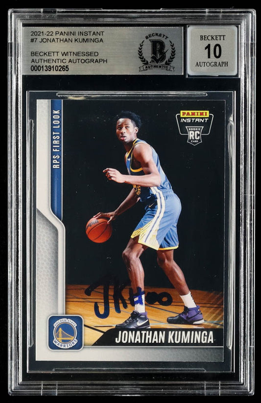 Jonathan Kuminga Signed 2021-22 Panini Illusions Instant Impact #7 RC - Autograph Graded (BGS) 10 - Rookie Card