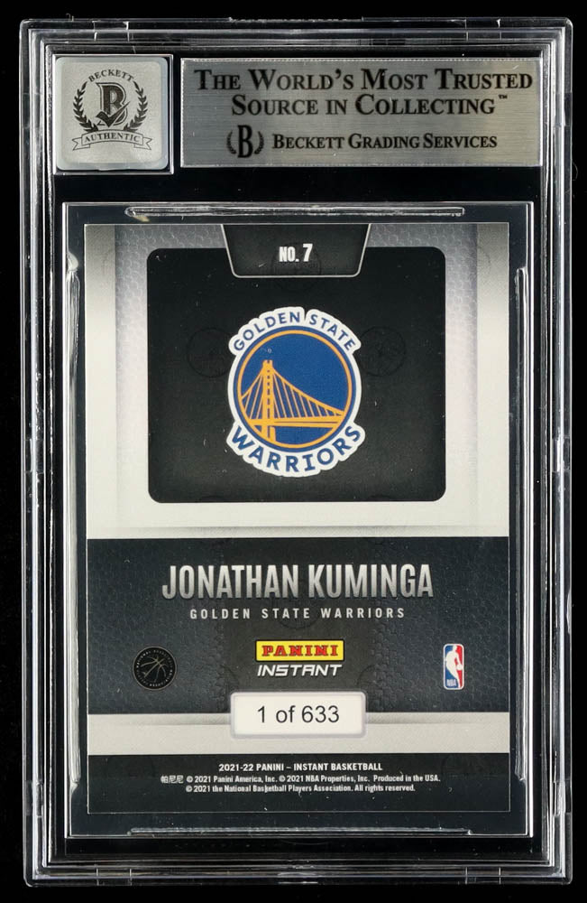 Jonathan Kuminga Signed 2021-22 Panini Illusions Instant Impact #7 RC - Autograph Graded (BGS) 10 - Rookie Card