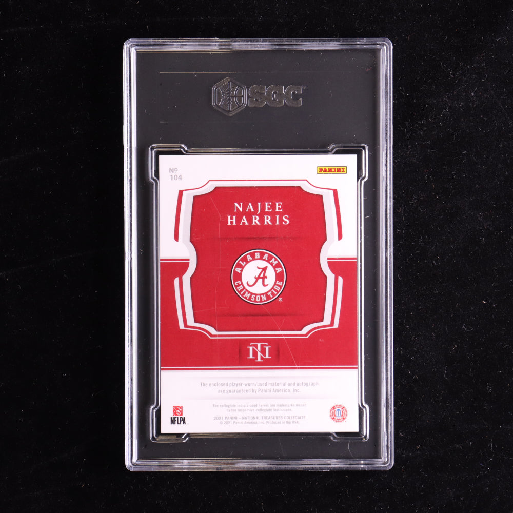 Najee Harris 2021 Panini National Treasures Collegiate SL JSY AU #104 #68/99 RC (SGC 9.5)  Autograph Graded SGC 10 - Rookie Card