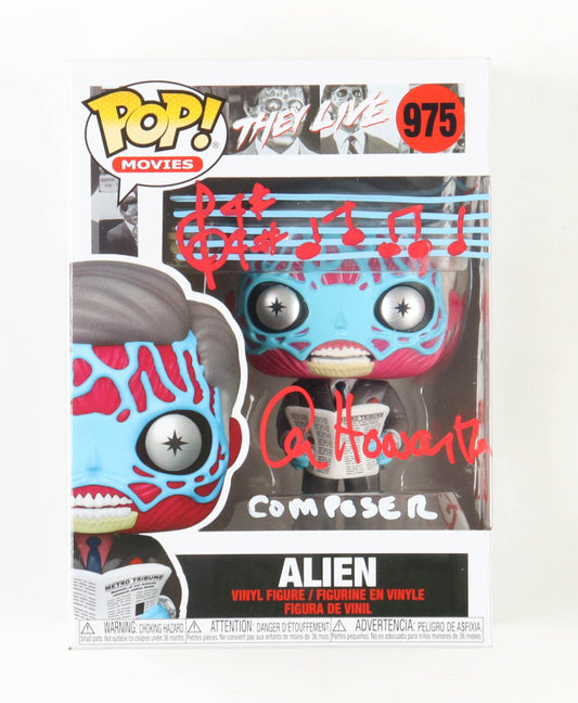 Alan Howarth Signed "They Live" #975 Alien Funko Pop! Vinyl Figure with Sketch Inscribed "Composer" & "Money Is Your God" (Beckett)