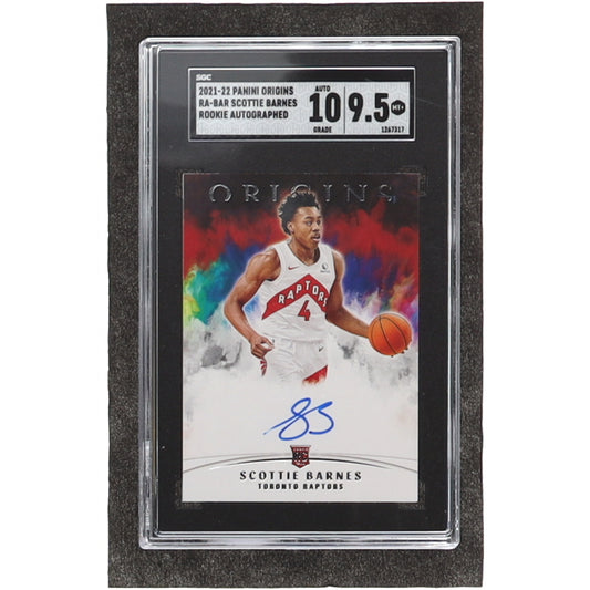 Scottie Barnes 2021-22 Panini Origins Rookie Autographs #4 RC (SGC 9.5) Autograph Graded (SGC) 10 - Rookie Card