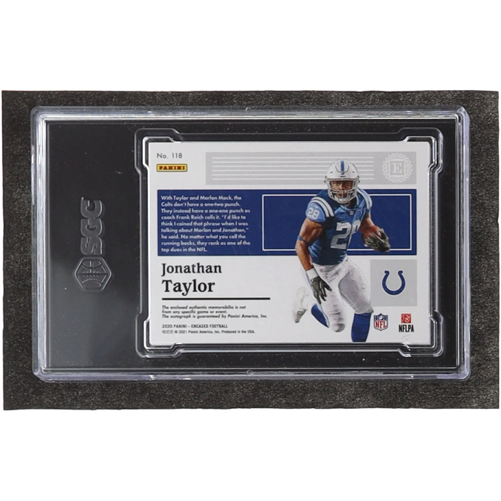 Jonathan Taylor 2020 Panini Encased #118 HAT AU (SGC 9.5) | Serially Numbered #13 / 50 | Autograph Graded (SGC) 10 - Rookie Card