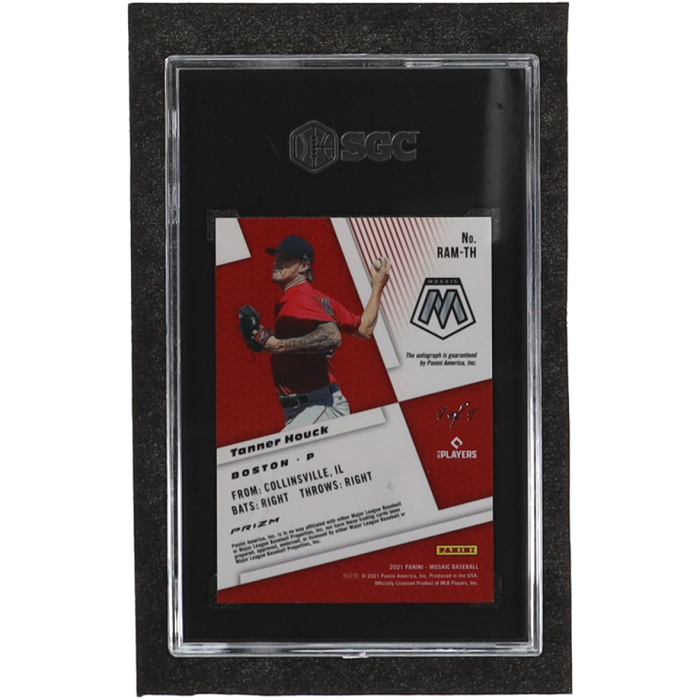 Tanner Houck 2021 Panini Mosaic Rookie Autographs Mosaic White Sparkle #68 (SGC 9.5) Rookie Card | Serially Numbered #1/1 | Autograph Graded (SGC) 10