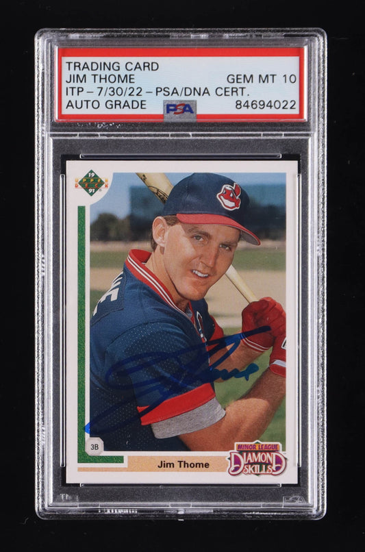 Jim Thome Signed 1991 Upper Deck Final Edition #17F RC - Autograph Graded (PSA) 10 - Rookie Card