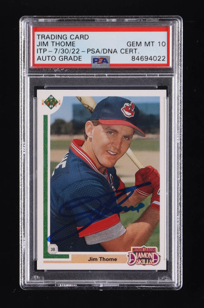 Jim Thome Signed 1991 Upper Deck Final Edition #17F RC - Autograph Graded (PSA) 10 - Rookie Card