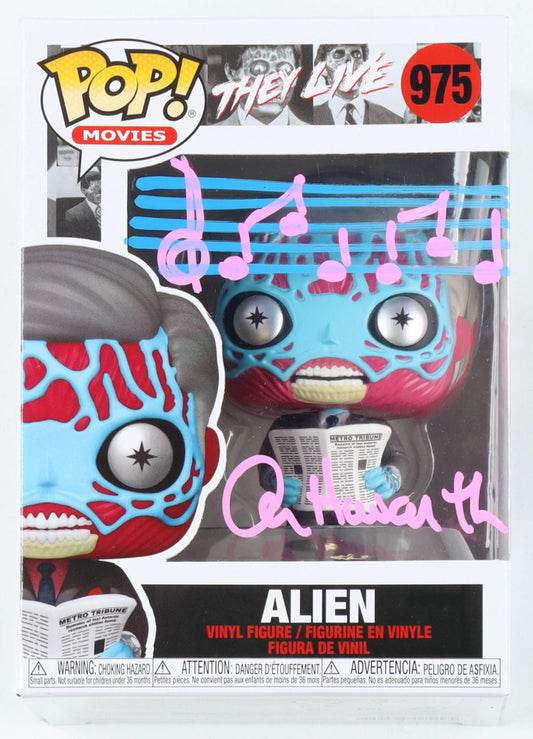 Alan Howarth Signed (Beckett) "They Live" #975 Alien Funko Pop! Vinyl Figure with Sketch Inscribed "OBEY"