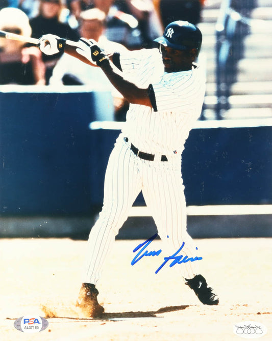 Tim Raines Signed Yankees 8x10 Photo (PSA)