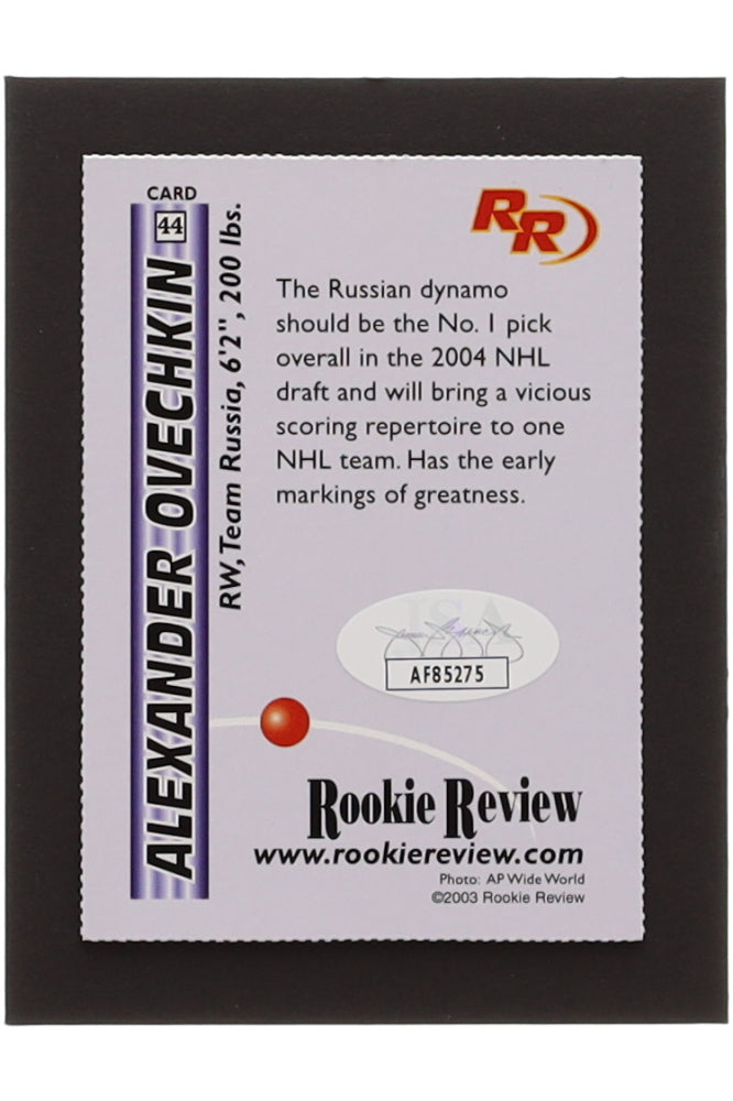 Alexander Ovechkin Signed 2003 Rookie Review #44 (JSA) - Rookie Card