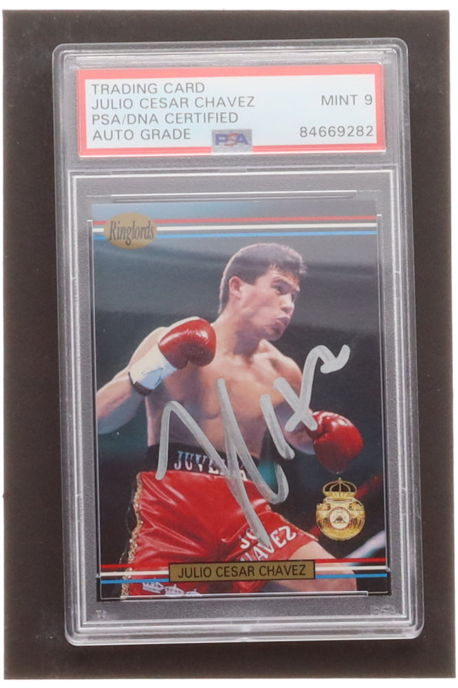 Julio Cesar Chavez Signed 1991 Ringlords #31 - Autograph Graded - PSA 9
