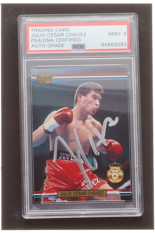Julio Cesar Chavez Signed 1991 Ringlords #31 - Autograph Graded - PSA 9