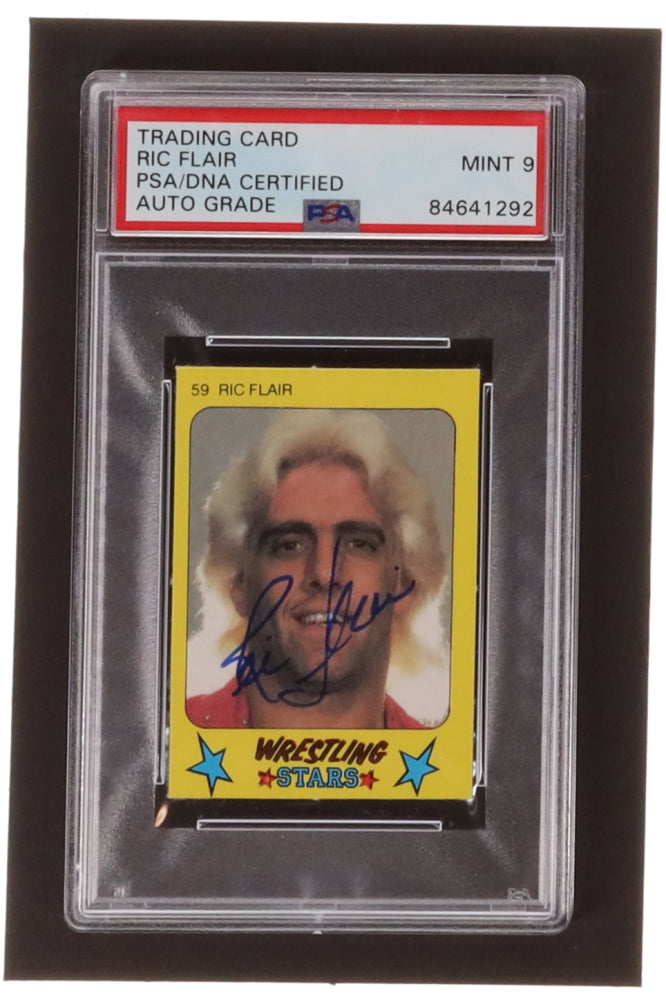 Ric Flair Signed 1986 Monty Gum Wrestling #59 - Autograph Graded (PSA) 9