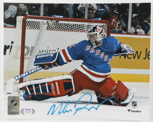 Mike Richter Signed Rangers 8x10 Photo (PSA) PSA In-the-Presence