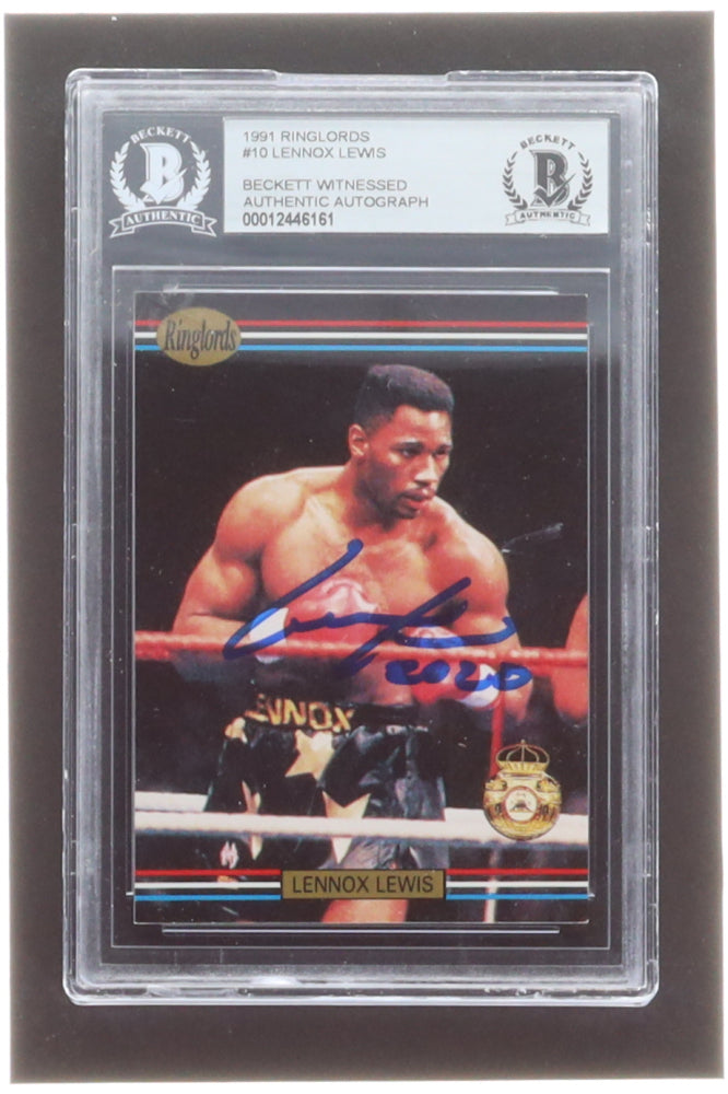 Lennox Lewis Signed 1991 Ringlords #10 Inscribed "2020" (BGS) Beckett Witnessed - Rookie Card