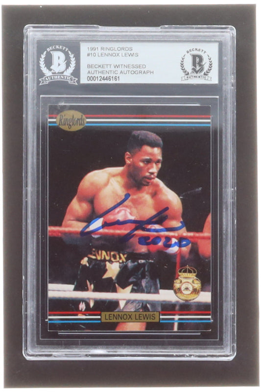 Lennox Lewis Signed 1991 Ringlords #10 Inscribed "2020" (BGS) Beckett Witnessed - Rookie Card