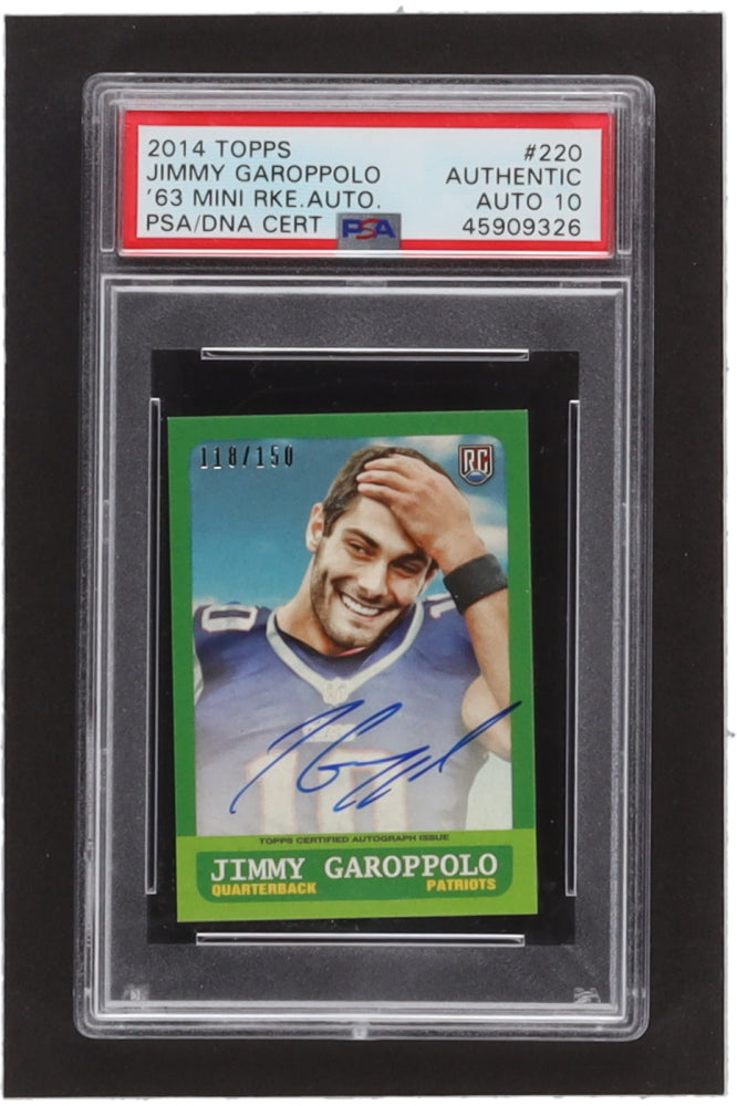 Jimmy Garoppolo Signed 2014 Topps '63 Mini Autographs #220 RC #118/150 (PSA) - Rookie Card