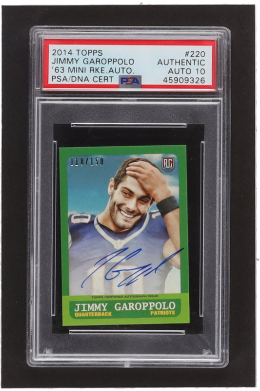 Jimmy Garoppolo Signed 2014 Topps '63 Mini Autographs #220 RC #118/150 (PSA) - Rookie Card
