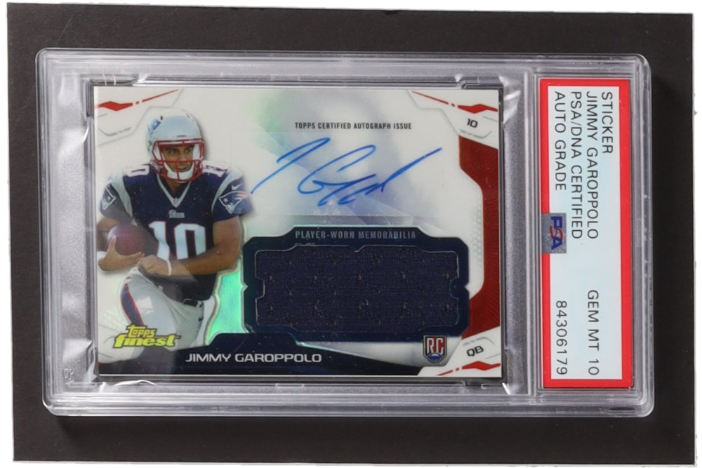 Jimmy Garoppolo Signed 2014 Finest Jumbo Jersey Autographs Refractors #AJRJG RC - Autograph Graded (PSA) 10 - Rookie Card