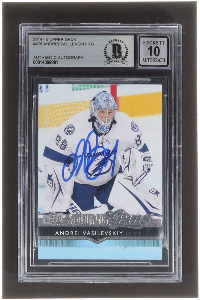 Andrei Vasilevskiy Signed 2014-15 Upper Deck #478 YG RC - Autograph Graded Beckett (BGS) 10 - Rookie Card