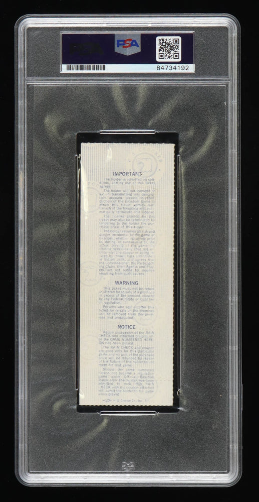 Steve Garvey Signed 1981 World Series Game 5 Ticket - Autograph Graded PSA