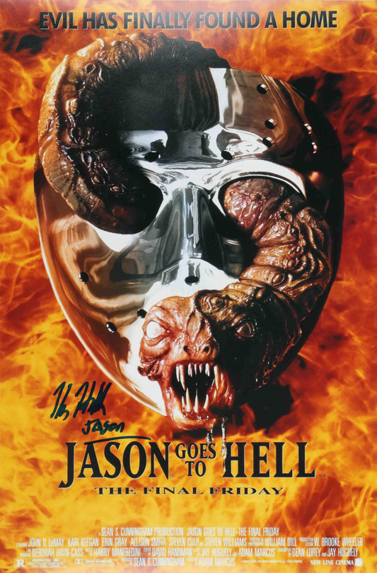 Kane Hodder Signed (ACOA) "Friday the 13th: The Final Friday 11x17 Photo Inscribed "Jason" - Jason Voorhees