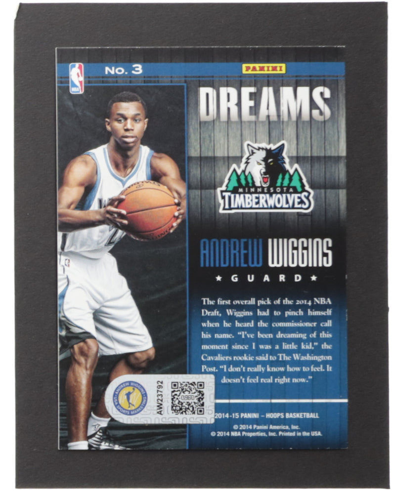 Andrew Wiggins Signed 2014-15 Hoops Dreams #3 RC (USA Sports Marketing) Rookie Card
