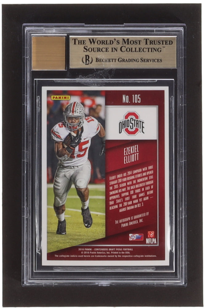 Ezekiel Elliott 2016 Panini Contenders Draft Picks AU #105A RC - Card Grade (BGS 9.5) Autograph Graded Beckett (BGS) 10 - Rookie Card