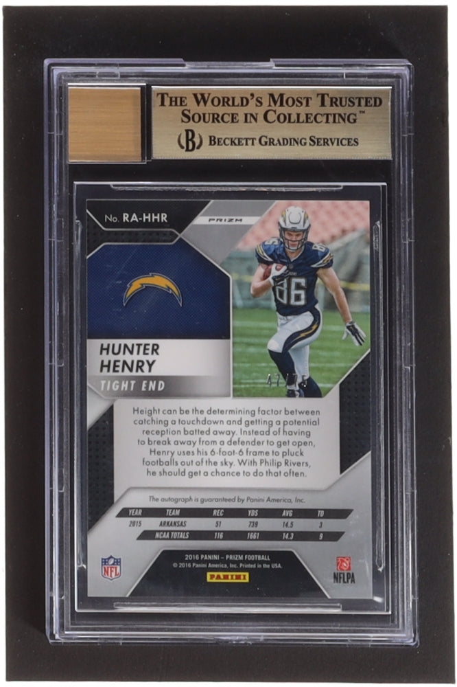 Hunter Henry 2016 Panini Prizm Rookie Autographs Prizms Red Crystals #81 (BGS 9.5) Rookie Card | Autograph Graded Beckett (BGS) 10 | Serially Numbered #47 / 75