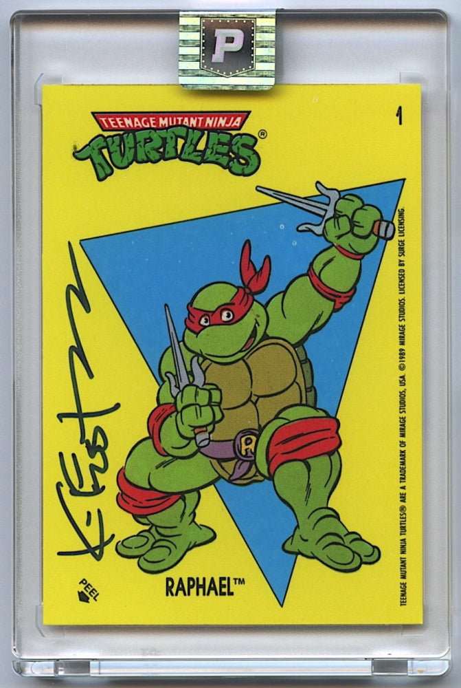 Kevin Eastman Signed 1989 Topps TMNT Series 1 Stickers #1 Raphael (PA Encapsulated) - Co-Creator of Teenage Mutant Ninja Turtles