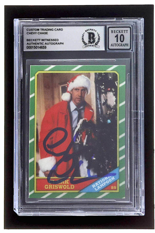 Chevy Chase Signed "National Lampoon's Christmas Vacation" Trading Card - Autograph Graded - BGS 10