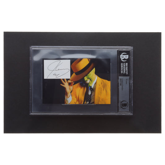 Jim Carey Signed "The Mask" Cut On Photo (BGS) Stanley Ipkiss