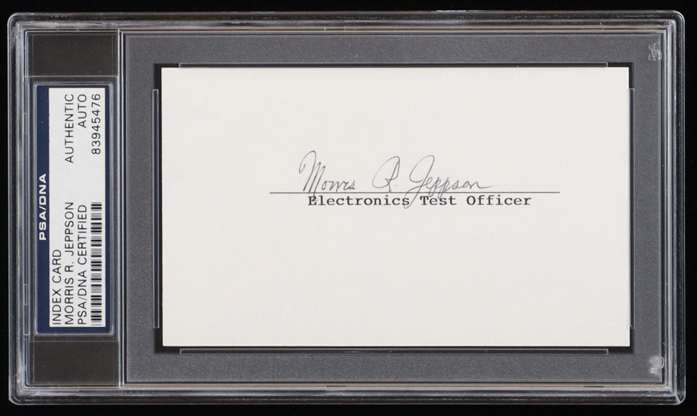 Morris R. Jeppson Signed 3x5 Cut (PSA) - US Army Air Forces WWII