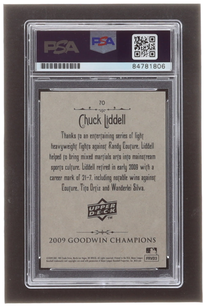 Chuck Liddell Signed 2009 Upper Deck Goodwin Champions #70 Inscribed The Iceman PSA in-the-Presence - Autograph Graded (PSA) 10 - Rookie Card