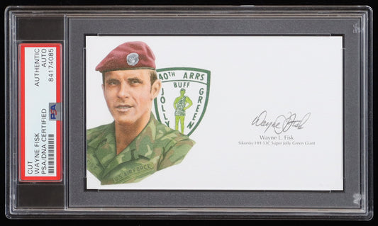 Wayne Fisk Signed 3x5 Cut (PSA Encapsulated) - U.S. Air Force - Vietnam War