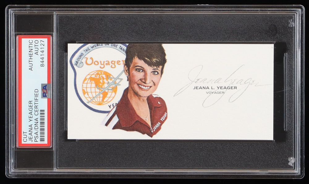 Jeana Yeager Signed 2.25x5 Cut (PSA) - American Aviator