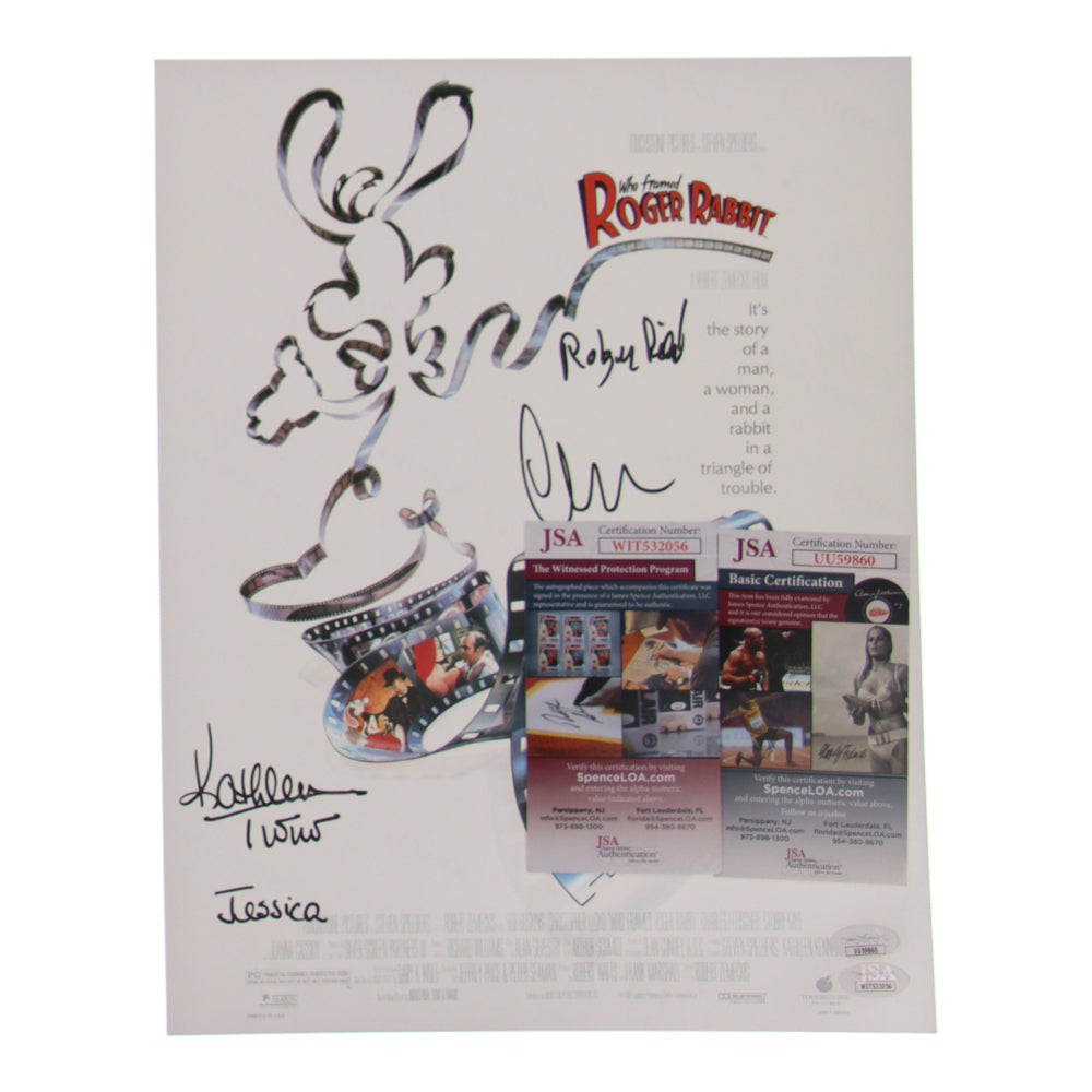 Charles Fleischer & Kathleen Turner Signed (JSA & JSA) "Who Framed Roger Rabbit" 11x14 Photo Inscribed "Jessica" & "Roger Rabbit"