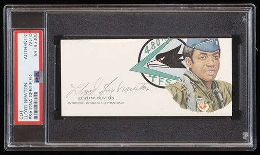 Lloyd W. Newton Signed 2.25x5 Cut (PSA Encapsulated) - U.S. Air Force Vietnam War